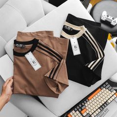 Áo thun cotton phối sọc vai thời trang cỡ đại bigsize nam (Mẫu 31)