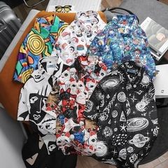 SALE 99K - Áo sơ mi tay ngắn họa tiết thời trang unisex 50-130kg(mẫu 8)