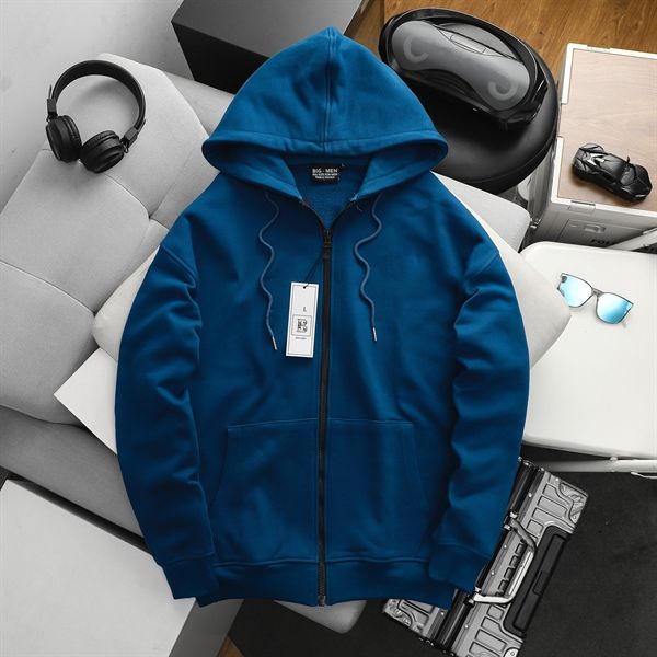 Áo khoác vải nỉ trơn big size nam 90-140kg (Mẫu 2)