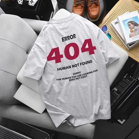 [ Big Men] Áo thun cotton màu xám xi măng in hai mặt 404 thời trang bigsize nam 85- 135 kg