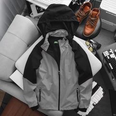 Áo khoác dù cán dày dặn form big size nón có thể tháo rời - 85-130kg