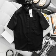 Áo sơ mi nam tay ngắn vải đũi có túi bigsize 80kg - 130kg(Mẫu 12)