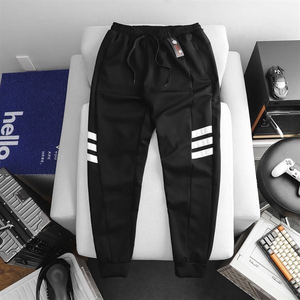 Quần thun dài thể thao jogger ống túm kiểu dáng thời trang 3 sọc (Mẫu 10)