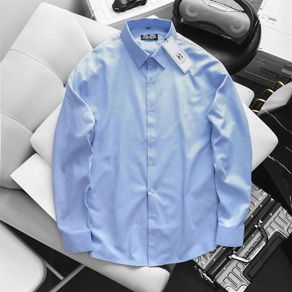 Áo sơ mi tay dài chất vải Oxford công sở bigsize nam< 130 kg - oxford Trơn