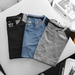 Áo thun thể thao big size nam vải thun đốm phối tay thời trang (Mẫu 4)