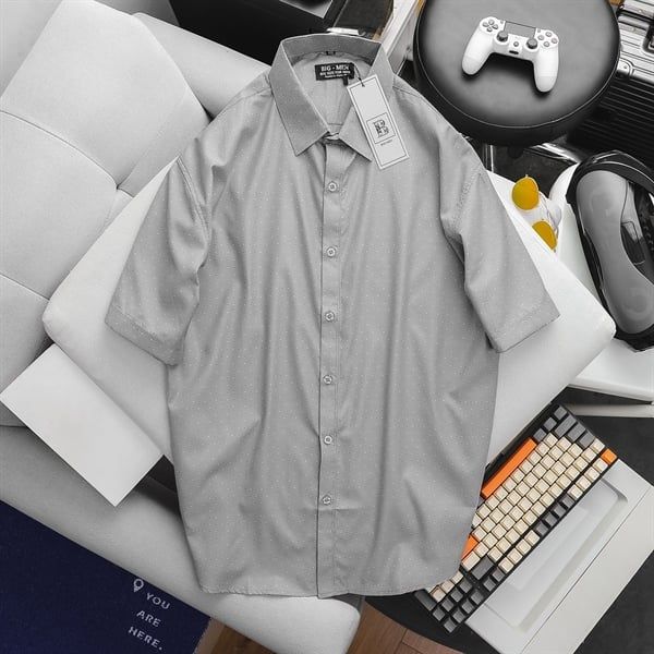 Áo sơ mi tay ngắn họa tiết thời trang chấm bi (Mẫu 23)