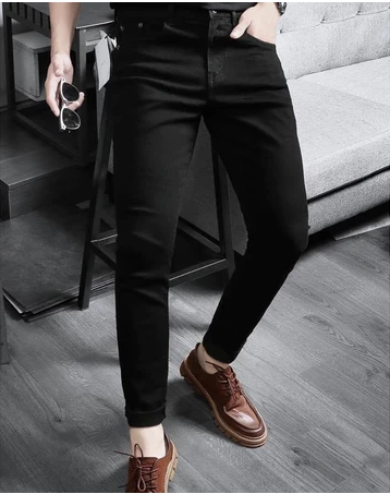 Quần jean nam bigsize màu đen form ống đứng size 80 - 130kg - jean đen