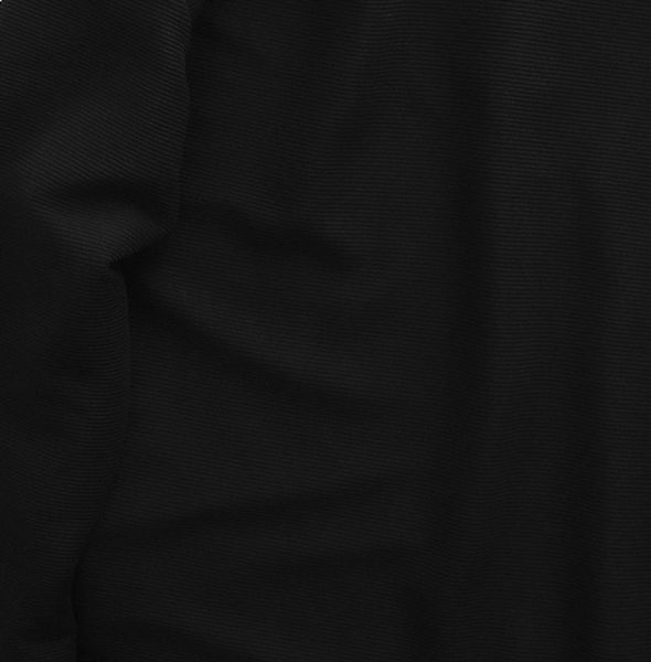 Áo thun tay dài màu đen trơn phối nút cài unisex chất vải gân poly (Mẫu 4)