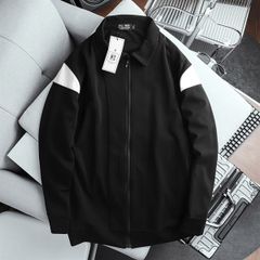 Set bộ áo khoác, quần dài phối sọc to thời trang thu đông bigsize nam< 135 kg