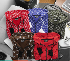 Áo khoác vải cua in toàn thân N Y unisex form big size 85-130kg