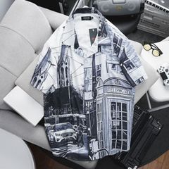 SALE 149K - Áo sơ mi cổ đăng tông họa tiết thời trang - Tháp (Mẫu 15)