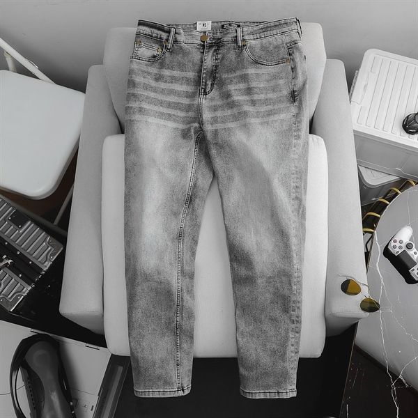 Quần jean dài màu bạc thời trang bigsize nam cỡ đại < 140kg- Mã 04 06