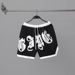 Quần short thun thời trang vải dập nổi thêu chữ bigsize nam < 140kg