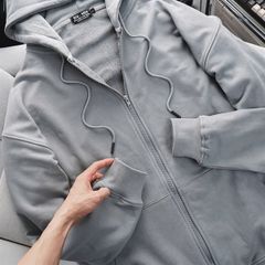Áo khoác chất vải nỉ cua màu xám xi măng form big size 85-130kg