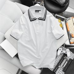 Áo thun polo big size phối bo cổ be 2 sọc (mẫu 54)