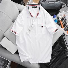 Áo thun polo cá sấu cotton phối bo cổ có túi (mẫu 62)