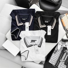 Áo thun polo big size phối bo cổ be 2 sọc (mẫu 54)