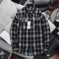 Áo sơ mi tay dài vải caro thời trang phối túi MẪU 2 (Mẫu 7)