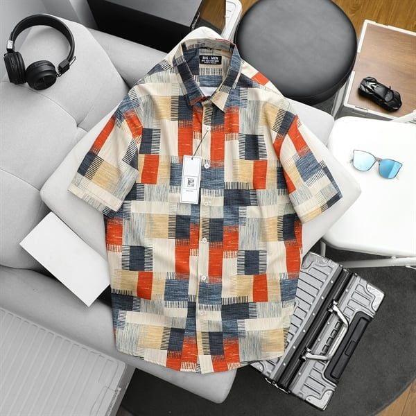 SALE 99K -Áo sơ mi tay ngắn họa tiết thời trang bigsize nam cỡ đại < 140kg