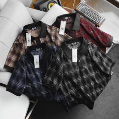 Áo thun polo phối cổ caro thời trang cỡ đại bigsize nam < 140kg