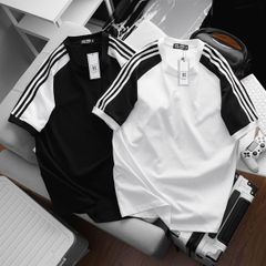 Áo thun cotton phối tay sọc vai thời trang cỡ đại (Mẫu 26)
