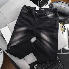 Quần jean dài thời trang bigsize nam màu đen bạc cỡ đại 139 141 (Mẫu 10)