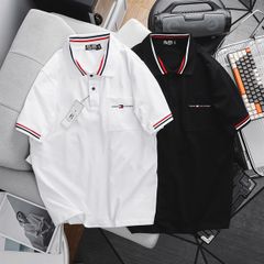 Áo thun polo cá sấu cotton phối bo cổ có túi (mẫu 62)