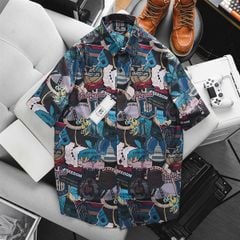 Áo sơ mi tay ngắn họa tiết 3D độc đáo bigsize nam 80- 130 kg