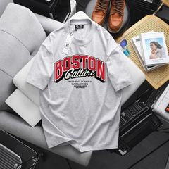 Big Men- Áo thun cotton in chữ Boston đỏ thời trang bigsize nam 85- 135 kg