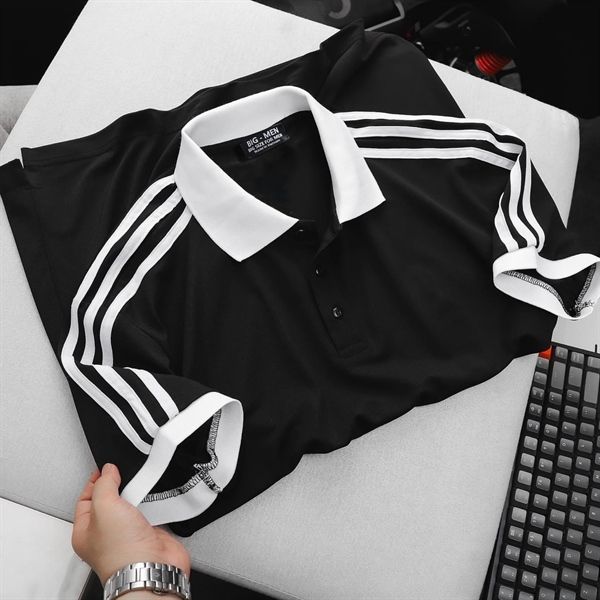Áo thun polo vải cotton 3 sọc vai thời trang cỡ đại bigsize nam(mẫu 41)