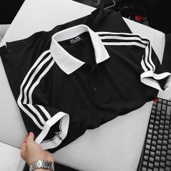 Áo thun polo vải cotton 3 sọc vai thời trang cỡ đại bigsize nam(mẫu 41)