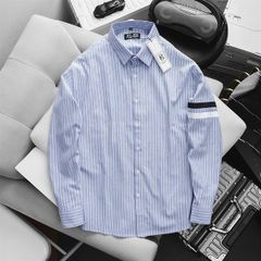 Áo sơ mi tay dài vải oxford sọc dọc thời trang bigsize nam< 130 kg