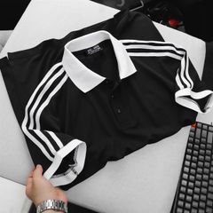 Áo thun polo vải cotton 3 sọc vai thời trang cỡ đại bigsize nam(mẫu 41)