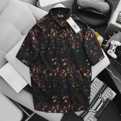 Áo sơ mi tay ngắn họa tiết hoa tông tối (Mẫu 33)