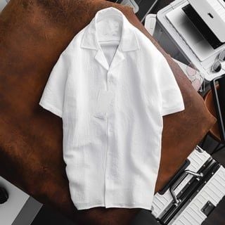 Áo sơ mi nam tay ngắn cổ đăng tông vải đũi bigsize (Mẫu 1)