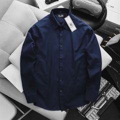 Áo sơ mi tay dài chất vải Oxford công sở bigsize nam< 130 kg - oxford Trơn
