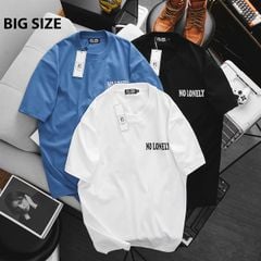 [ Big Men] Áo thun cotton in chữ kim tuyến 2 mặt độc lạ thời trang bigsize nam 85- 135 kg_ lonely