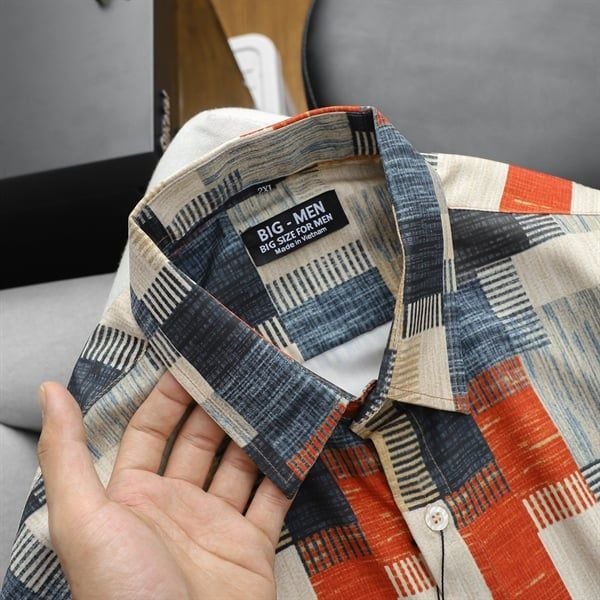 SALE 99K -Áo sơ mi tay ngắn họa tiết thời trang bigsize nam cỡ đại < 140kg