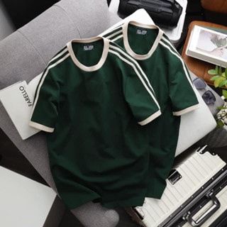 Áo thun cotton sọc vai thời trang cỡ đại (Mẫu 7)