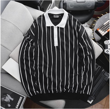 Áo sweater polo chất vải cua in lụa toàn thân >140kg