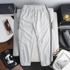 Quần thun dài form ống suông rộng vải cua phối sọc big size <140kg (cao >1m75)