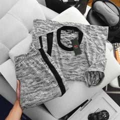 Set bộ nam thời trang vải thun dạ form big size <135kg - dạ sọc (Mẫu 12)