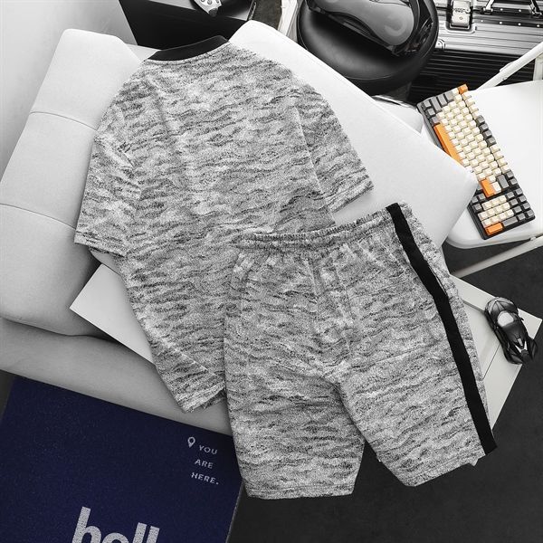 Set bộ nam thời trang vải thun dạ form big size <135kg - dạ sọc (Mẫu 12)