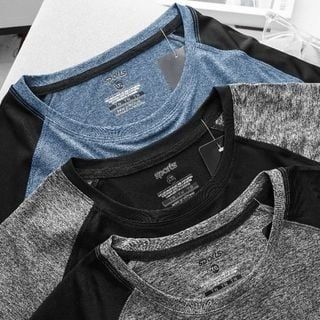 Áo thun thể thao big size nam vải thun đốm phối tay thời trang (Mẫu 4)