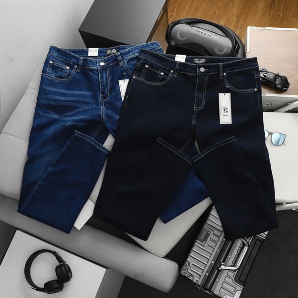 Quần jean dài tông xanh đen, xanh mực 157 159 slimfit (Mẫu 12)