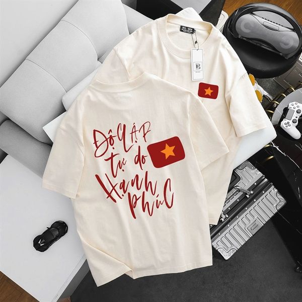 Áo thun cotton Yêu Nước Việt Nam 30/4 in 2 mặt thời trang bigsize nam 55- 135 kg