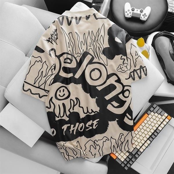 Áo thun cotton phối chữ thời trang bigsize (Mẫu 29)