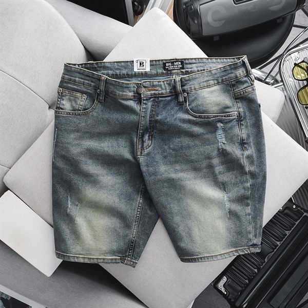 Quần short jean tông xanh trơn thời trang bigsize 266 276 430 (Mẫu 10)