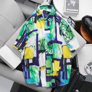 SALE 99K- Áo sơ mi tay ngắn họa tiết 3d độc đáo bigsize nam (Mẫu 14)