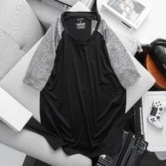 Áo thun thể thao big size nam vải thun đốm phối tay thời trang (Mẫu 4)